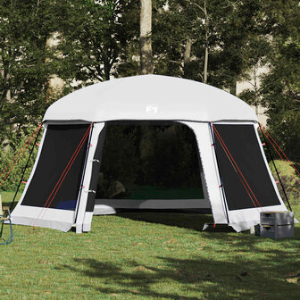 Zwembadtent met uitneembare buiten- gaaswanden 512x458 cm grijs 4