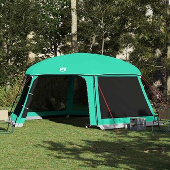 Zwembadtent uitneembare buiten- gaaswanden 618x532 cm zeegroen 1