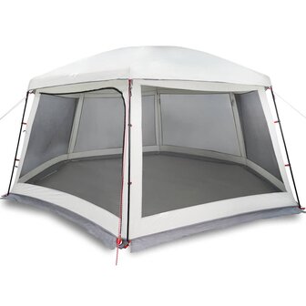 Zwembadtent met uitneembare buiten- gaaswanden 618x532 cm grijs 2