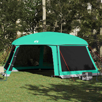 Zwembadtent uitneembare buiten- gaaswanden 670x590 cm zeegroen 1
