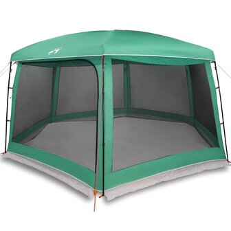 Zwembadtent uitneembare buiten- gaaswanden 670x590 cm zeegroen 2