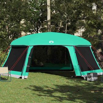 Zwembadtent uitneembare buiten- gaaswanden 670x590 cm zeegroen 4