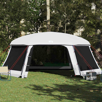 Zwembadtent met uitneembare buiten- gaaswanden 670x590 cm grijs 4