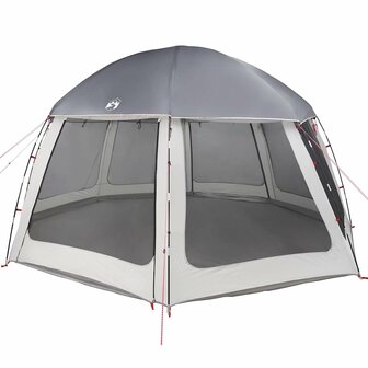 Zwembadtent met uitneembare buiten- gaaswanden 510x510 cm grijs 3