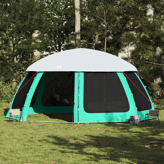 Zwembadtent uitneembare buiten- gaaswanden 612x612 cm zeegroen 1