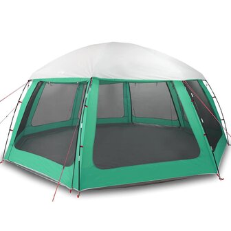 Zwembadtent uitneembare buiten- gaaswanden 612x612 cm zeegroen 2