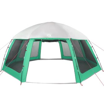 Zwembadtent uitneembare buiten- gaaswanden 612x612 cm zeegroen 6