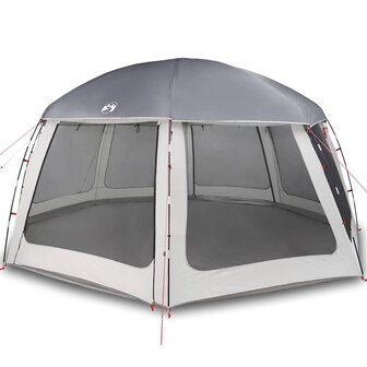 Zwembadtent met uitneembare buiten- gaaswanden 612x612 cm grijs 2