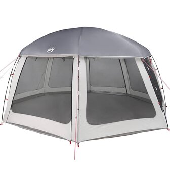 Zwembadtent met uitneembare buiten- gaaswanden 612x612 cm grijs 3