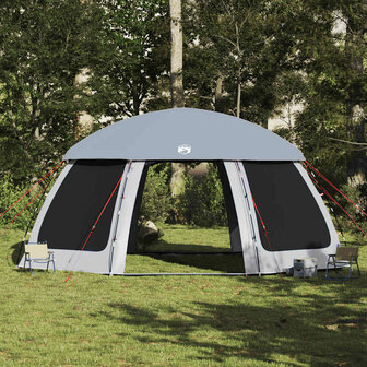 Zwembadtent met uitneembare buiten- gaaswanden 612x612 cm grijs 4