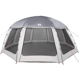 Zwembadtent met uitneembare buiten- gaaswanden 612x612 cm grijs 5