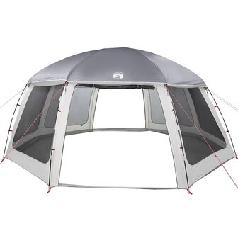 Zwembadtent met uitneembare buiten- gaaswanden 612x612 cm grijs 6