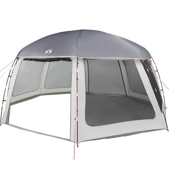 Zwembadtent met uitneembare buiten- gaaswanden 612x612 cm grijs 7