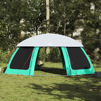 Zwembadtent uitneembare buiten- gaaswanden 690x690 cm zeegroen 3