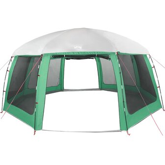 Zwembadtent uitneembare buiten- gaaswanden 690x690 cm zeegroen 5