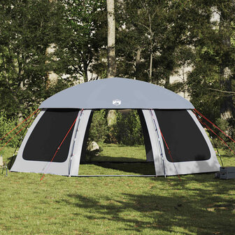 Zwembadtent met uitneembare buiten- gaaswanden 690x690 cm grijs 4