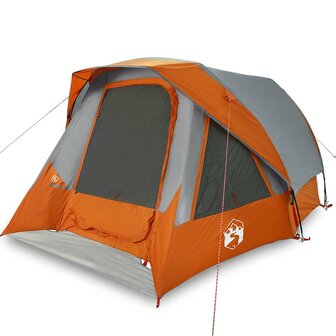 Tent 4-persoons waterdicht grijs en oranje 2