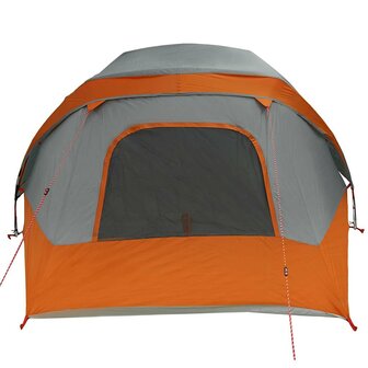 Tent 4-persoons waterdicht grijs en oranje 8