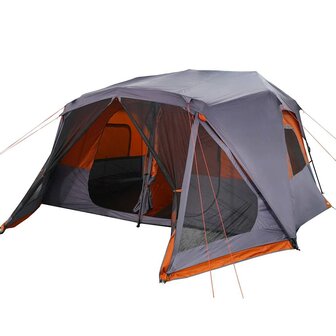 Tent 10-persoons waterdicht snelontgrendeling grijs en oranje 3