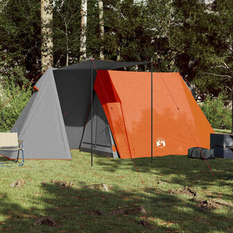 Tent 3-persoons waterdicht grijs en oranje 3