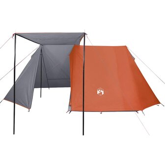 Tent 3-persoons waterdicht grijs en oranje 7