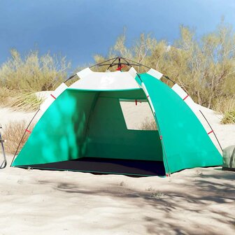 strandtent 2-persoons waterdicht snelontgrendeling zeegroen 1