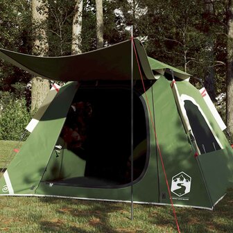 Koepeltent 4-persoons snelontgrendeling groen 1