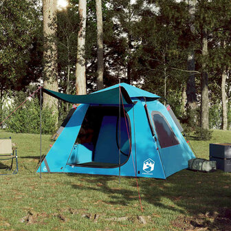Koepeltent 4-persoons snelontgrendeling blauw 3