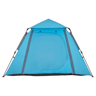 Koepeltent 4-persoons snelontgrendeling blauw 7