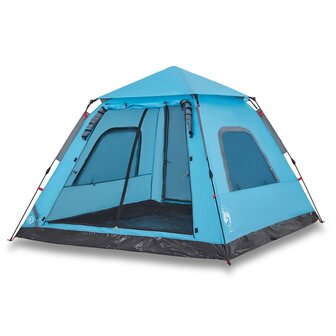 Koepeltent 5-persoons snelontgrendeling blauw 2