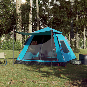 Koepeltent 5-persoons snelontgrendeling blauw 3