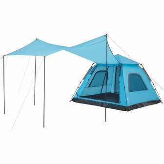 Koepeltent 5-persoons snelontgrendeling blauw 8