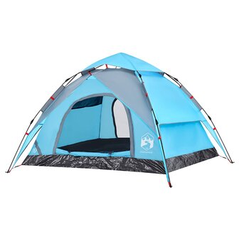 Koepeltent 3-persoons snelontgrendeling blauw 4