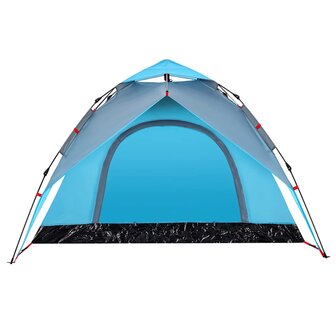 Koepeltent 3-persoons snelontgrendeling blauw 8