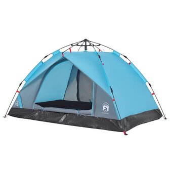Koepeltent 3-persoons snelontgrendeling blauw 4