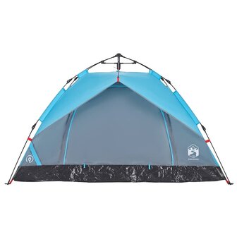Koepeltent 3-persoons snelontgrendeling blauw 5