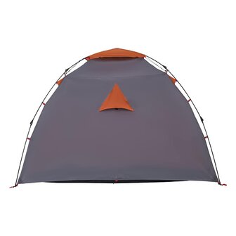 Koepeltent 4-persoons snelontgrendeling grijs en oranje 8