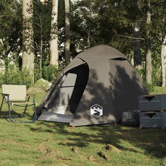 Koepeltent 2-persoons waterdicht bruin 3