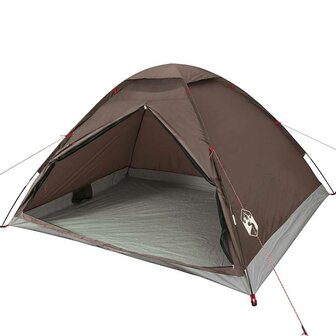 Koepeltent 4-persoons waterdicht bruin 4