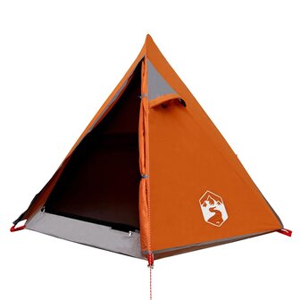Koepeltent 2-persoons waterdicht grijs en oranje 5