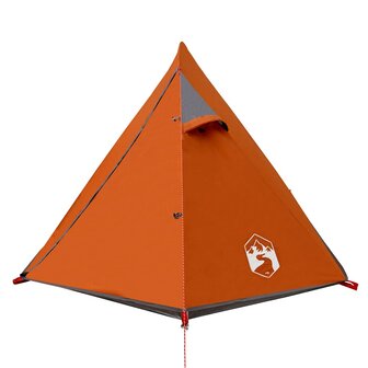 Koepeltent 2-persoons waterdicht grijs en oranje 6