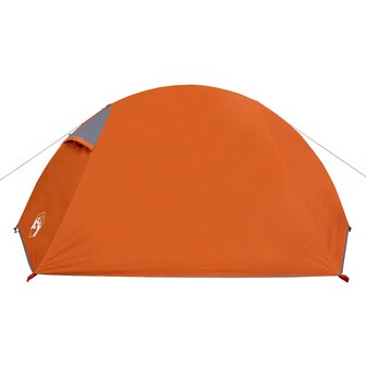 Koepeltent 2-persoons waterdicht grijs en oranje 7