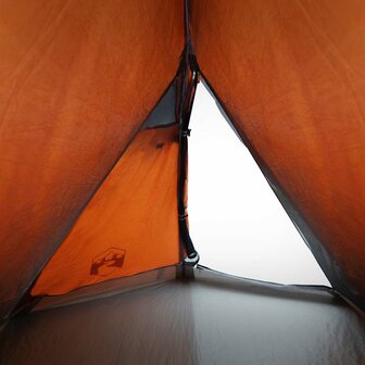 Koepeltent 2-persoons waterdicht grijs en oranje 9