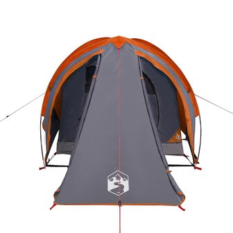 Koepeltent 2-persoons waterdicht grijs en oranje 5