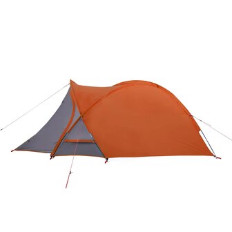 Koepeltent 2-persoons waterdicht grijs en oranje 7