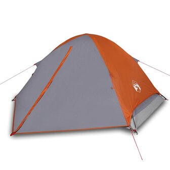Koepeltent 2-persoons waterdicht grijs en oranje 4