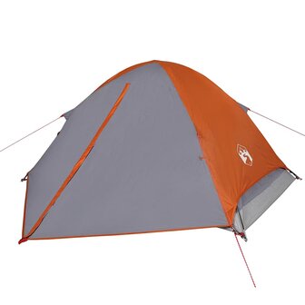 Koepeltent 4-persoons waterdicht grijs en oranje 2
