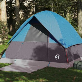 Koepeltent 4-persoons waterdicht blauw 1