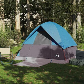 Koepeltent 4-persoons waterdicht blauw 3