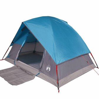 Koepeltent 4-persoons waterdicht blauw 7